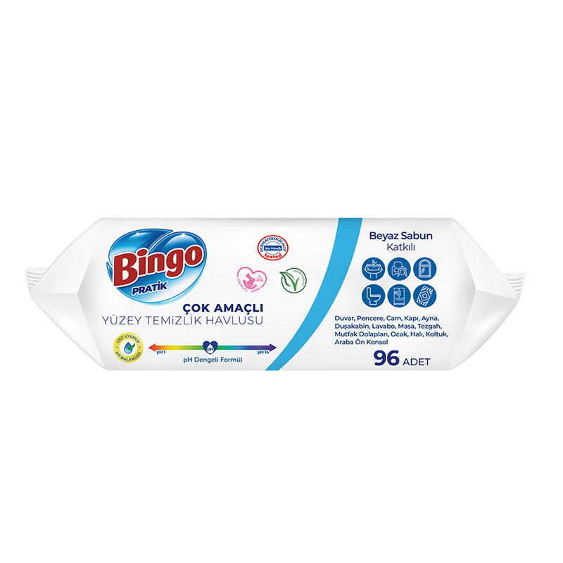 Nessiworld Bingo Surface Cleaning Towel 96 Pieces White Soap