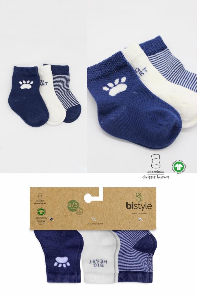 Nessiworld Bistyle 3'Lü Penye Soket Çorap BS10110 İndigo
