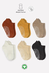 Nessiworld Bistyle 6-Piece Sneakers Non-Slip Combed Cotton Socks BS20102 Soil