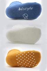 Nessiworld Bistyle Basic Non-Slip Combed Cotton Socks 3-Pack BS10107 Indigo Ecru Mustard