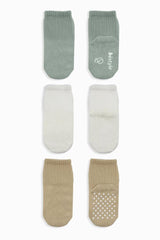 Nessiworld Bistyle Basic Non-Slip Combed Cotton Socks 3-Piece BS10107 Nil Ecru Beige