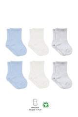 Nessiworld Bistyle Basic Combed Cotton Socks 6-Piece BS10101B Blue Ecru Gray
