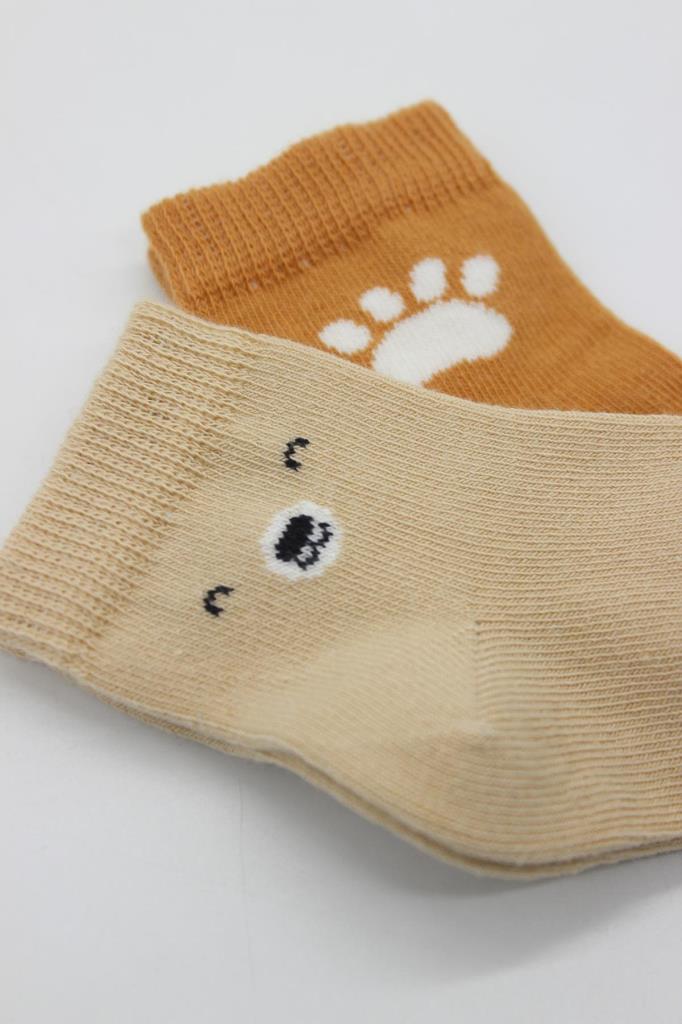 Nessiworld Bistyle Bear Combed Cotton Socks 2-Piece BS10116 Beige