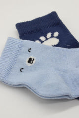 Nessiworld Bistyle Bear Combed Cotton Socks 2-Pack BS10116 Blue