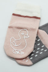 Nessiworld Nessiworld Bistyle Animal Figure Non-Slip Girls Ankle Socks 2 BS10120 Gray