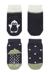 Nessiworld Bistyle Animal Figured Non-Slip Men's Ankle Socks 2-Pack BS10119 Anthracite