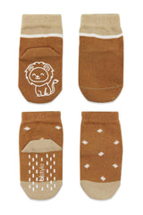 Nessiworld Bistyle Animal Figured Non-Slip Men's Ankle Socks 2-Pack BS10119 Mustard