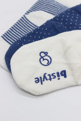 Nessiworld Bistyle Dotted Non-Slip Combed Cotton Socks 3-Piece BS10108 Indigo