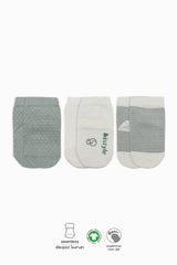 Nessiworld Bistyle Dotted Non-Slip Combed Cotton Ankle Socks 3-Piece BS10108 Nil