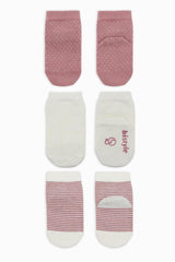 Nessiworld Bistyle Dotted Non-Slip Combed Cotton Ankle Socks 3-Pack BS10108 Powder