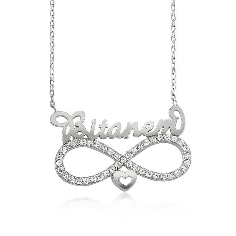 Silver My One and Only Written Infinity Women's Necklace