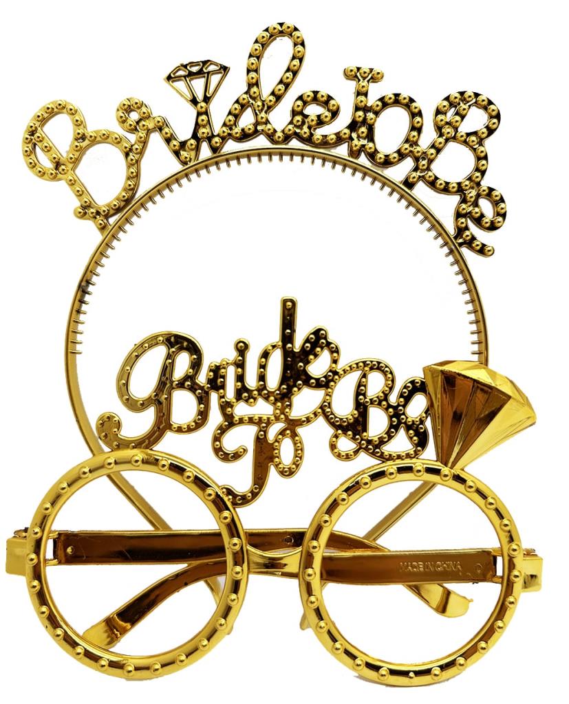 NessiWorld BrideToBeWrittenCrownandBrideToBeWrittenGlassesSetGoldColor