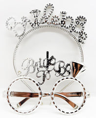 NessiWorld BrideToBeWrittenCrownandBrideToBeWrittenGlassesSetSilverColor