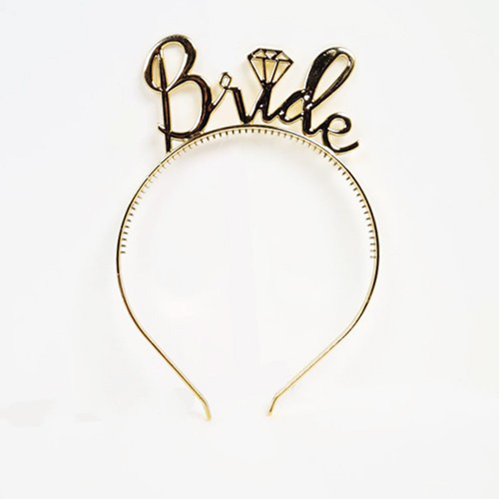 NessiWorld BrideWrittenCrownandBrideToBeWrittenGlassesSetGoldColor