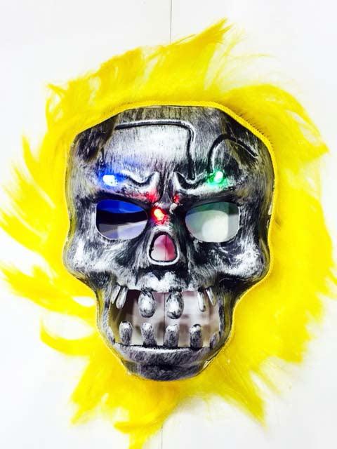 Nessiworld Halloween Halloween Light Up Skull Mask Blonde Hair