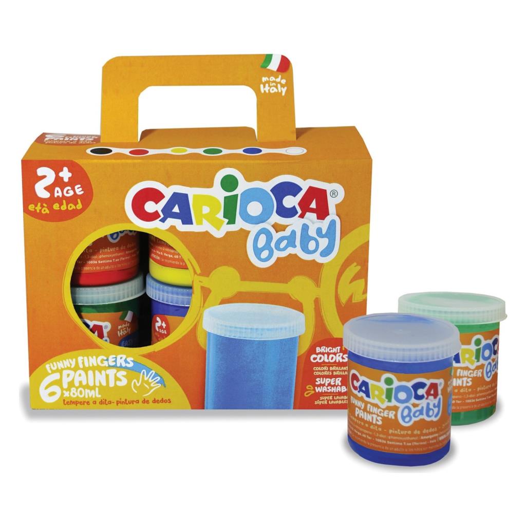 Nessiworld Carioca Baby Finger Paint 6 Pieces 6x80 ml Super Washable +2 Years Old