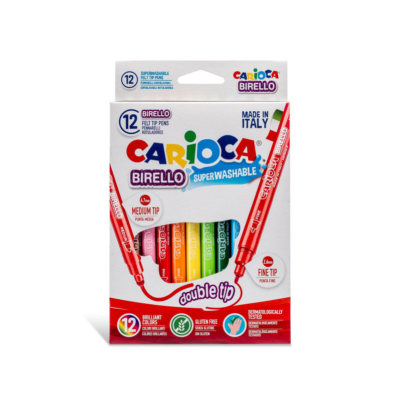 Nessiworld Carioca Birello Super Washable Double Sided Felt Colour Pen 12 Pieces