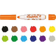 Nessiworld Carioca Stamperello Washable Felt Tip Crayons 12 Pieces