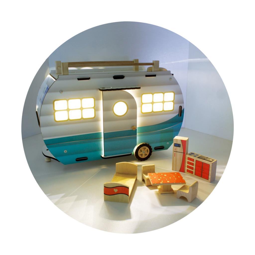 ÇG95 Wooden Caravan Turquoise -Okutan