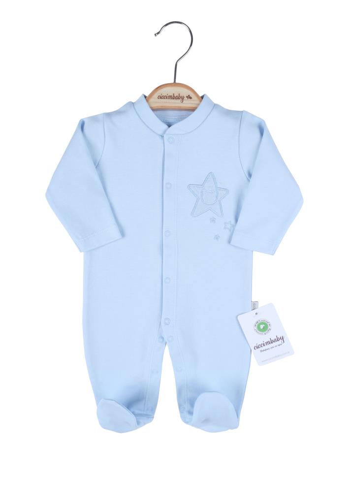 Nessiworld Starry Teddy Bear Booties Jumpsuit 4807 Blue