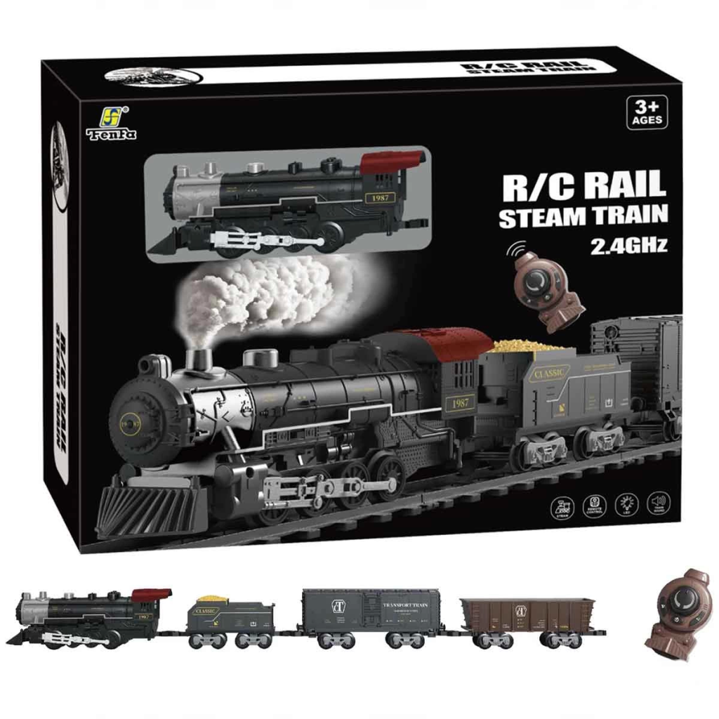 Nessiworld Classic Steam Controlled 2.4 Ghz Battery Powered Train Set 30 Pieces 1613G