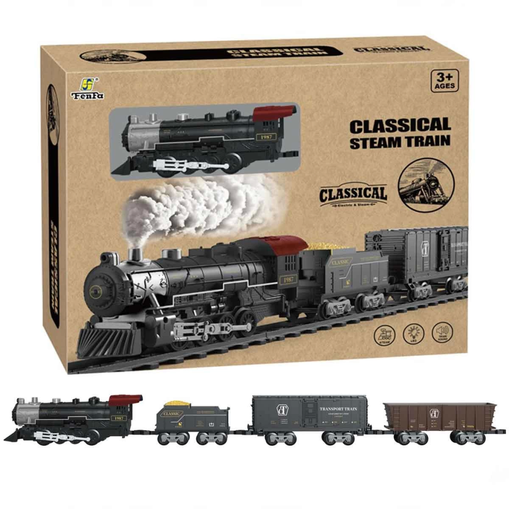 NessiWorld Classic Steam Battery Train Set 29 Pieces 1613C