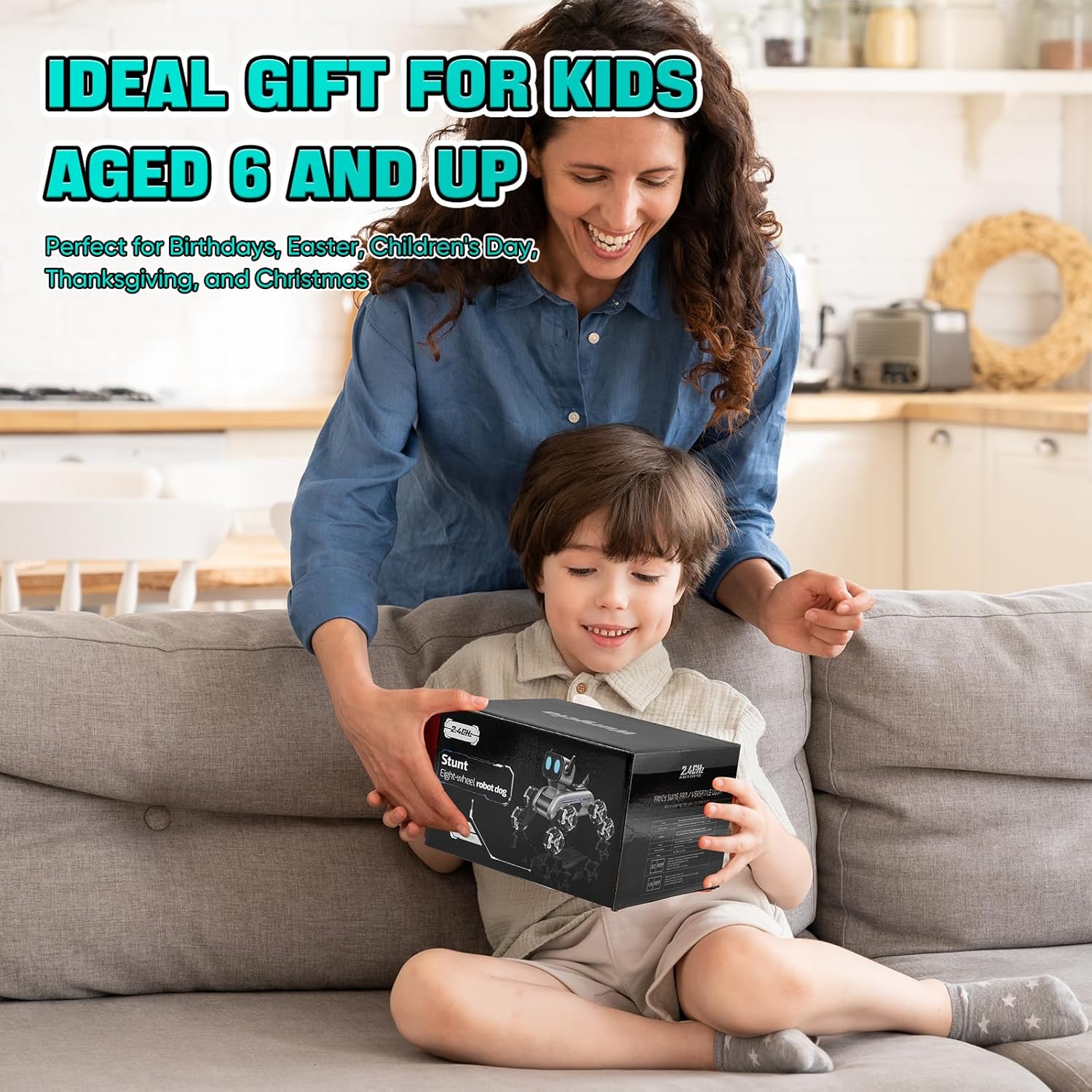 Çocuklar İçin Uzaktan Kumandalı Robot Köpek Oyuncağı Müzik ve Işıklı - MeanYou