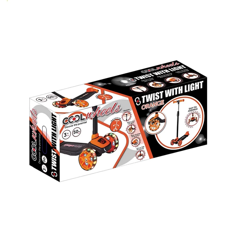 Trottinette Twist éclairée Nessiworld Cool Wheels Orange