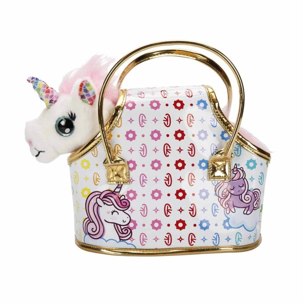 Nessiworld Cutekins Plush Unicorn Lou Lou with Carrying Bag