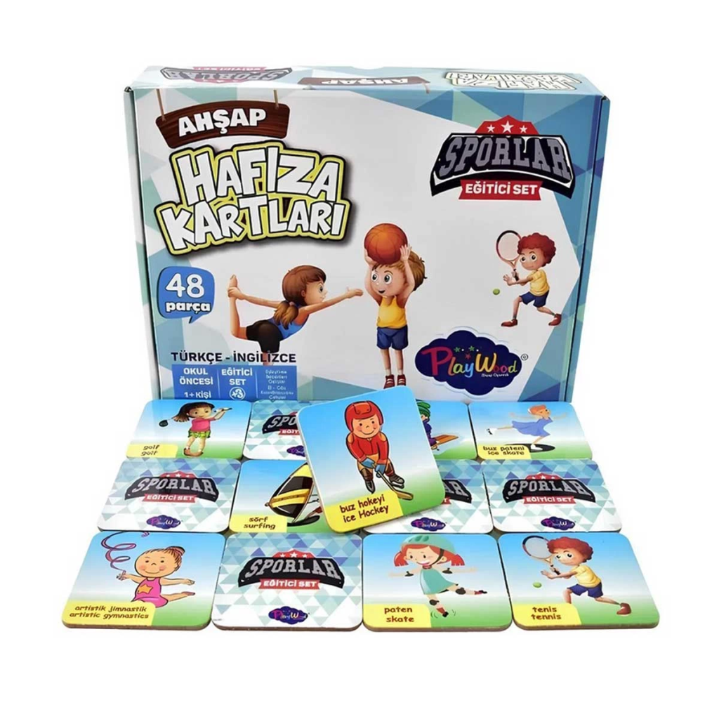 NessiWorld Eğitici Ahşap Hafıza Kartları Sporlar
