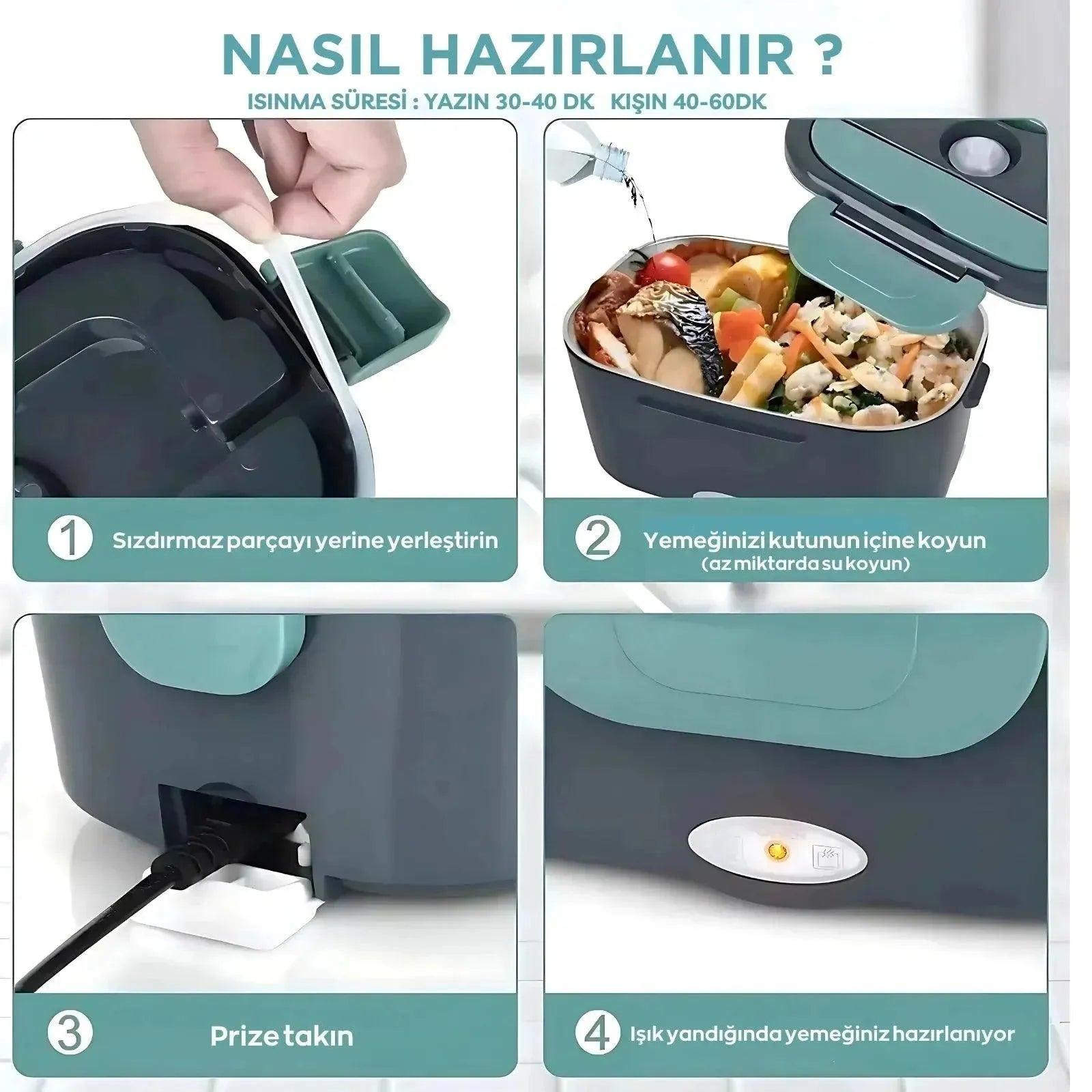 Elektrikli Yemek Kabı 1.5 lt 60W ( Taşıma Çantası Hediye) - MeanYou