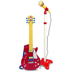 Nessiworld Elektronik Ayaklı Mikrofonlu Gitar Seti Kırmızı