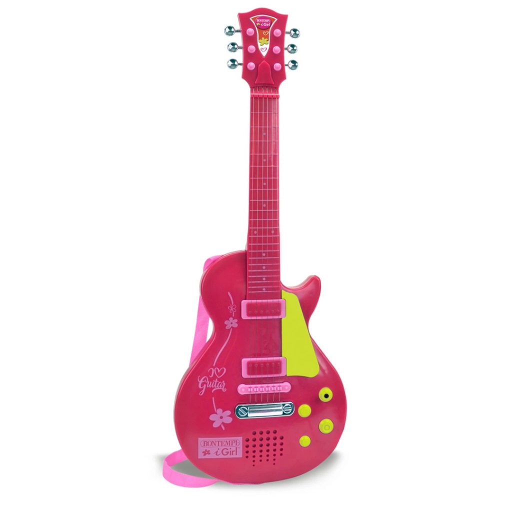 Nessiworld Pink Guitar with Electronic Keys and String Strap