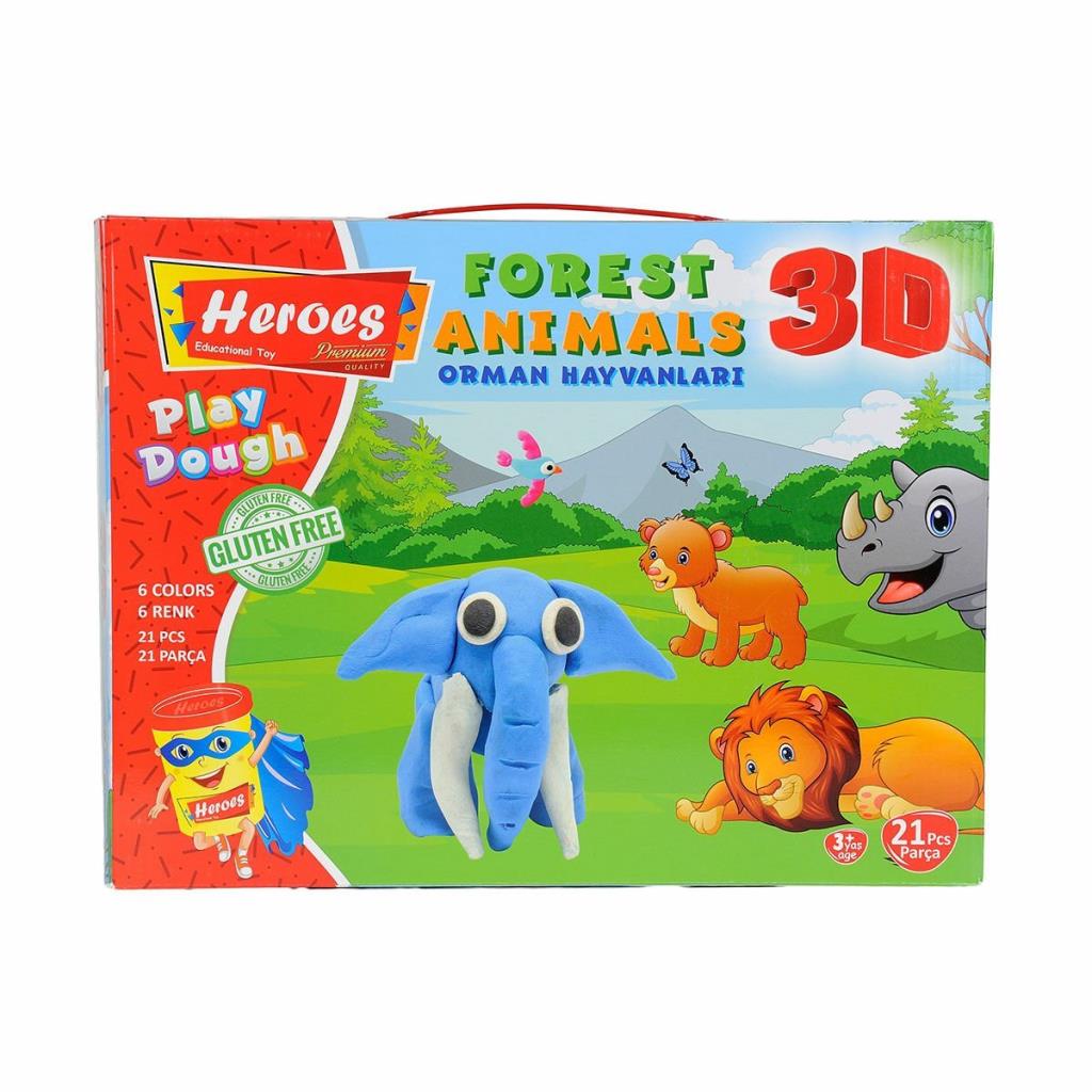 Nessiworld ERN-571 Heroes 3D Forest Animals Set - Eren Educational Toy
