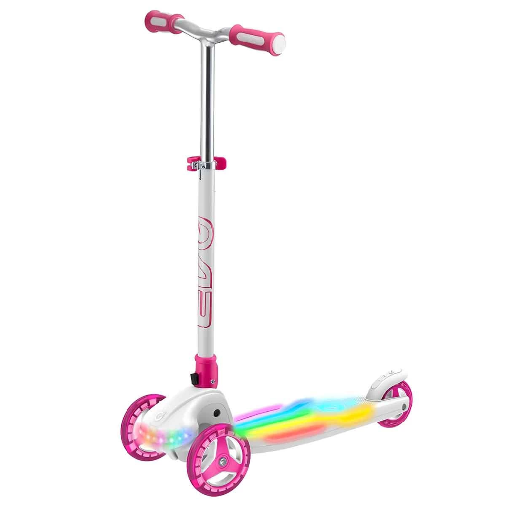Evo 3 Wheel Colour Burst Lighted White Scooter