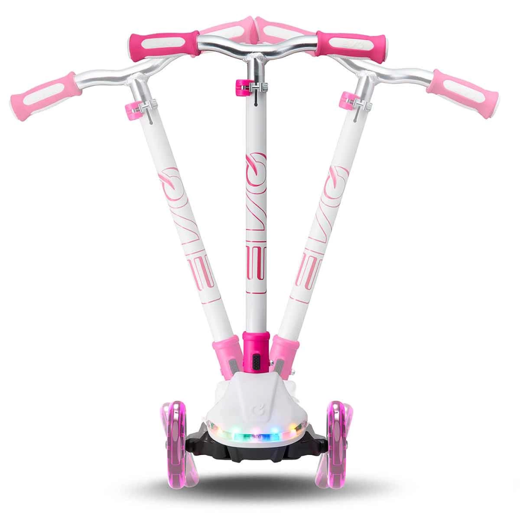 Evo 3 Wheel Colour Burst Lighted White Scooter