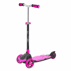 Trottinette pliable Nessiworld Evo à 3 roues, rose et lumineuse