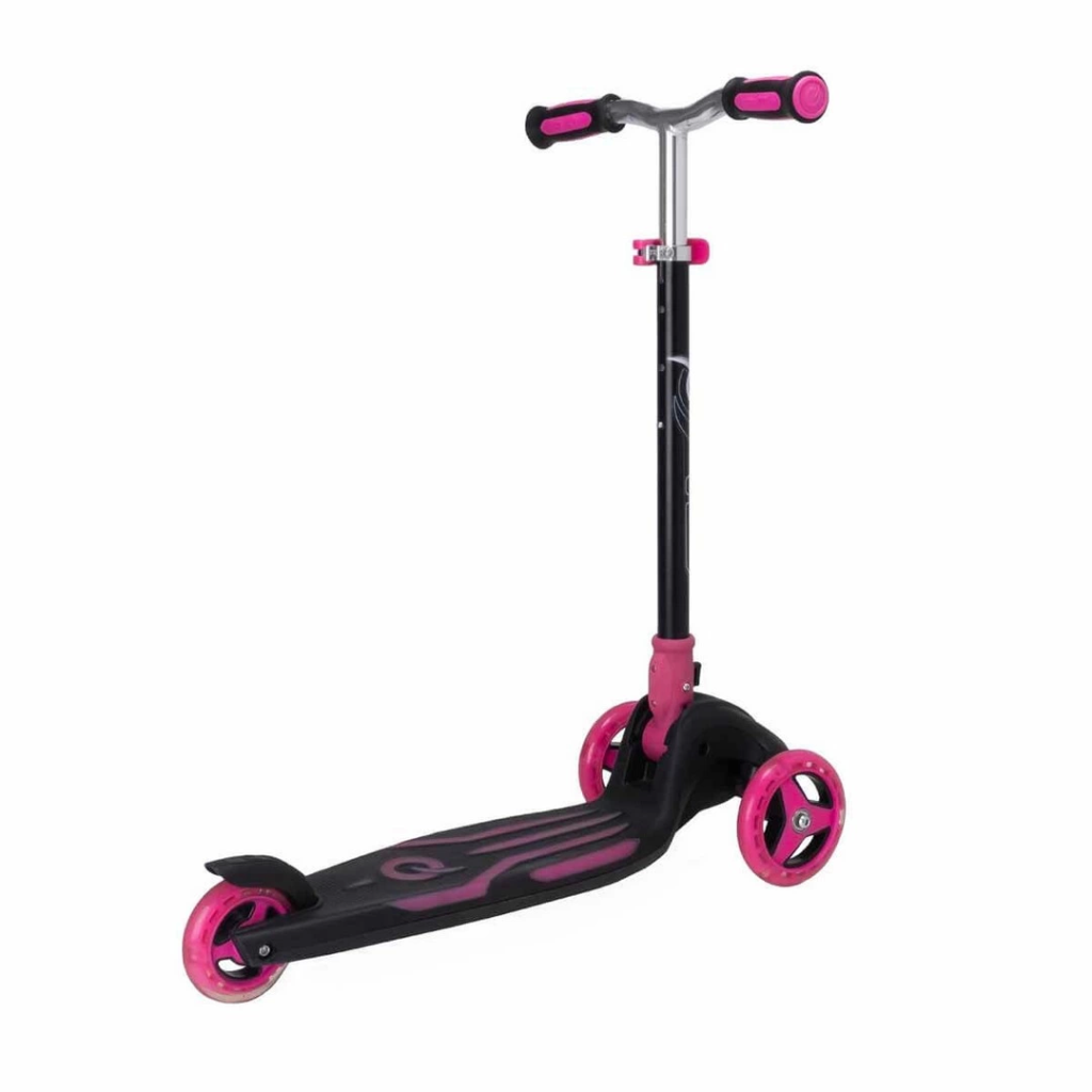 Trottinette pliable Nessiworld Evo à 3 roues, rose et lumineuse