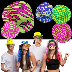 Nessiworld Different Patterns Plastic Neon UV Light Party Hat 1 Piece