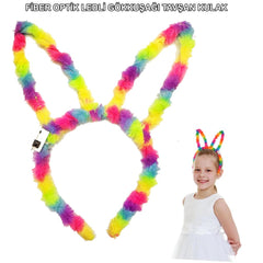 Nessiworld Fiber Optic LED Rainbow Rabbit Ears 17x23 cm