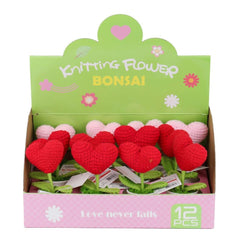 Nessiworld FL-7 Cœur au crochet dans un pot de fleurs, 12 pièces - Birliktoys