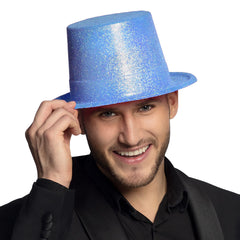 Nessiworld Fluorescent Blue Color Glitter Long Felt Bowler Hat 12 cm