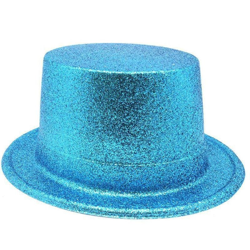 Nessiworld Fluorescent Blue Color Glitter Long Felt Bowler Hat 12 cm