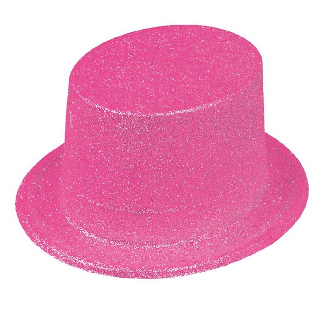 Nessiworld Fluorescent Pink Color Glitter Long Felt Bowler Hat 12 cm