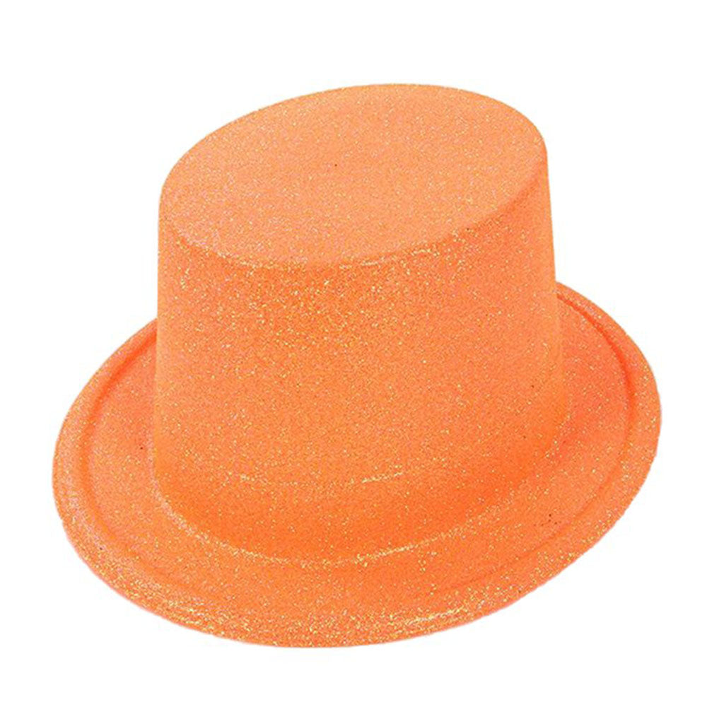 NessiWorld Fluorescent Orange Color Glitter Long Felt Bowler Hat 12 cm