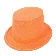 NessiWorld Fluorescent Orange Color Glitter Long Felt Bowler Hat 12 cm