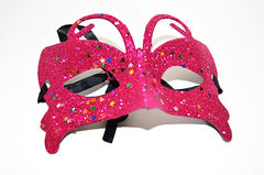 Nessiworld Fuchsia Color Glitter Butterfly Costume Party Mask 10x13 cm