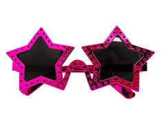 Verres de fête rétro en forme d'étoile couleur fuchsia Nessiworld 16 x 7 cm