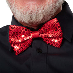 Nessiworld Night Glow Red Sequined Sequin Bow Tie 7x2 cm