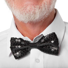Nessiworld Night Glow Black Sequined Sequin Bow Tie 7x2 cm